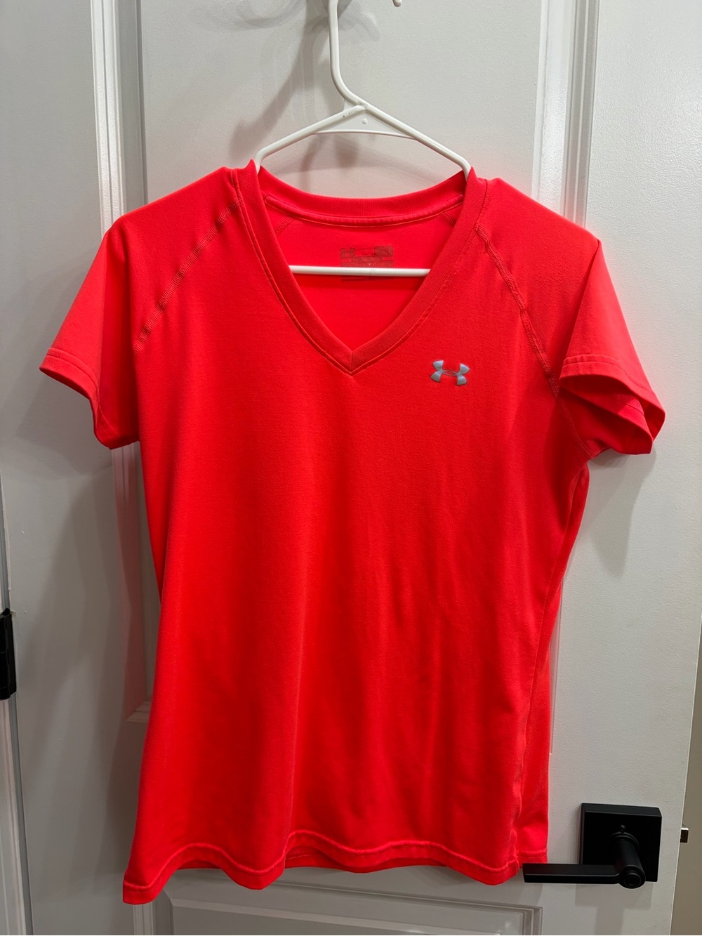 Under Armour Women's V-Neck Short Sleeve Top - Bright coral